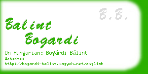 balint bogardi business card