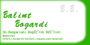 balint bogardi business card